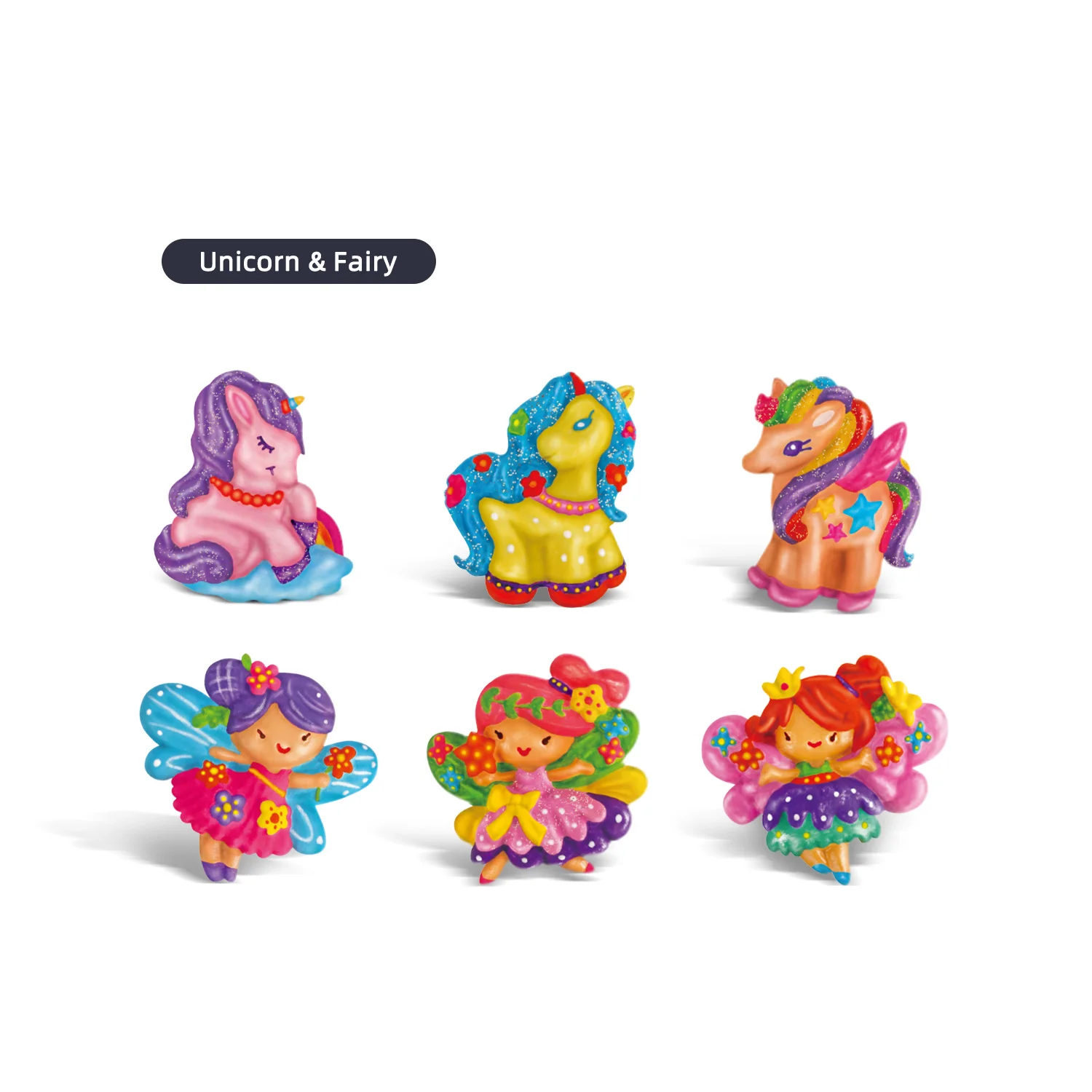 Birthday Holiday Gifts Art And Crafts Kit For Kids 6 PCS Mould Paint Unicorn Fairy Painting Set Toy Plaster DIY Drawing Painting