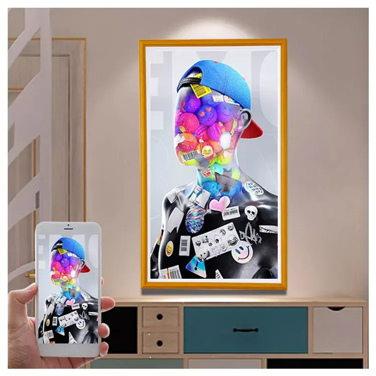 anti-glare screen 43 inch android wifi lcd digital photo wooden frame video display lcd advertising screen