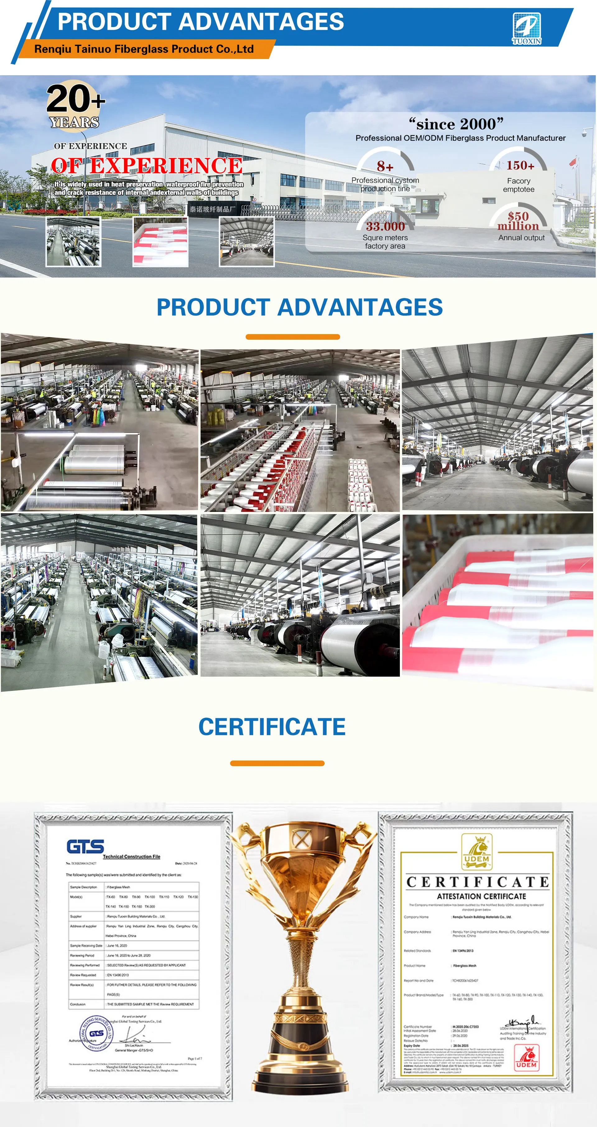 Construction Reinforcing 90gsm 10x10mm fiberglass mesh plaster for building