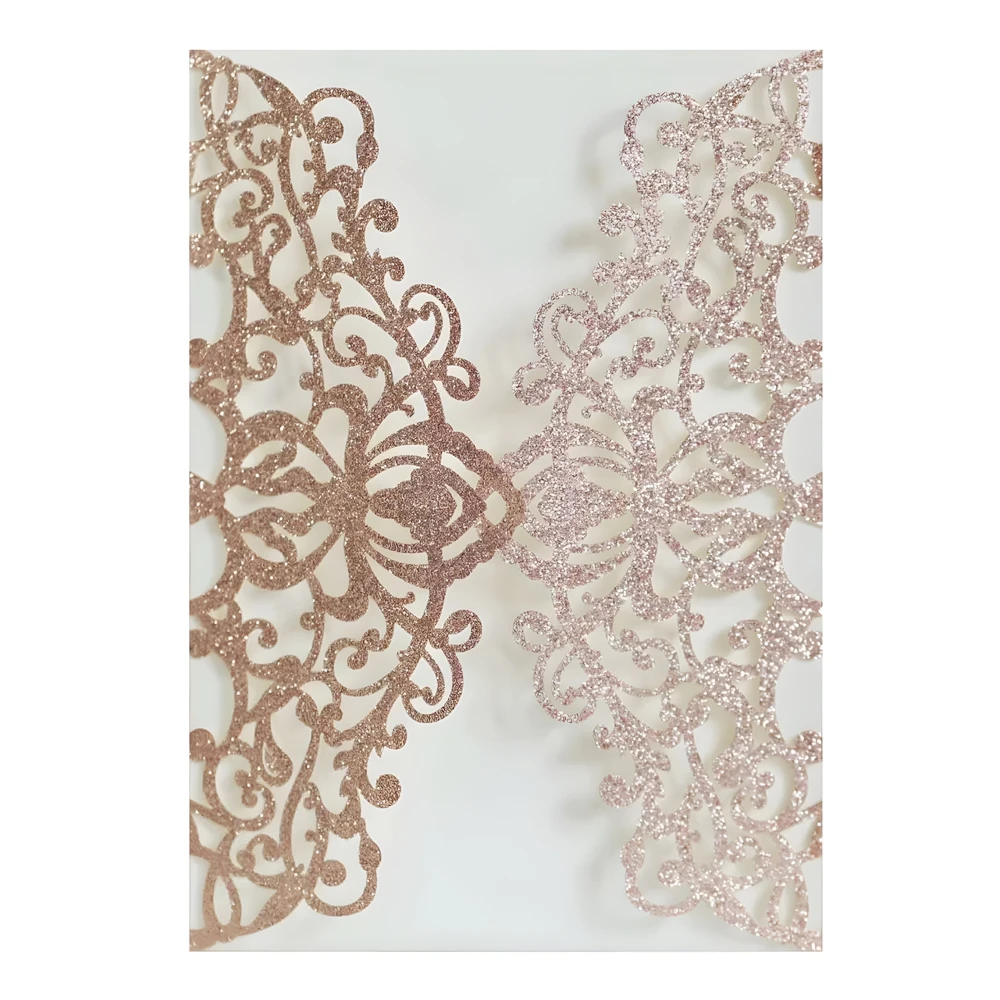 Wholesale Invitation Custom Printing Greeting Gift Wedding Card Laser Cut Envelope Paper Blank 3D With Luxury Birthday Display