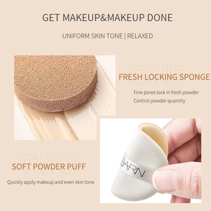 15g Wholesale Brand Natural  Concealer Sponge Bb Cushion Brightening Glow Poreless Bb Cushion