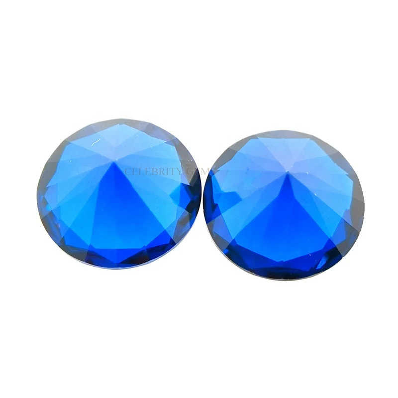 Good Polished Gemstone Round Brilliant Cut Loose Synthetic blue spinel gems