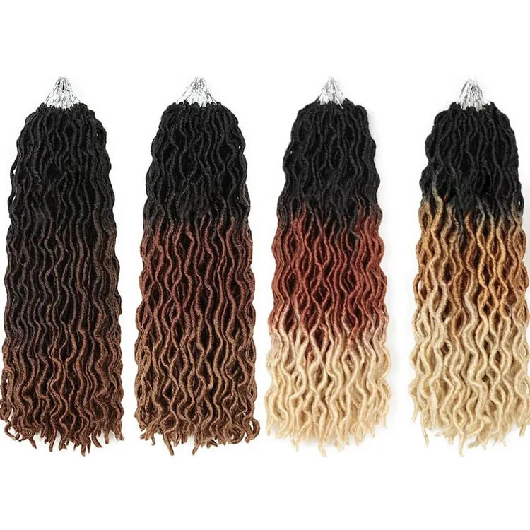 Gypsy Locs Wavy Nu Gypsy Faux Locs Crochet Hair Extensions Gypsy Locks Solid And Ombre Color Synthetic Hair For Braiding 18 Inch