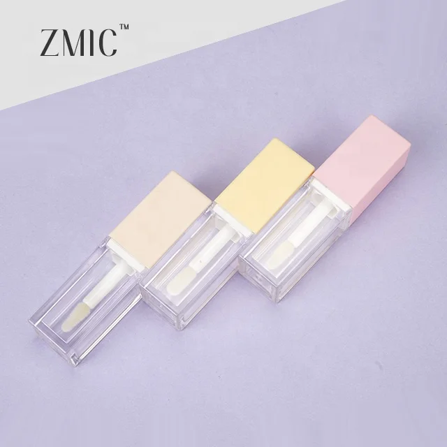 7ml lip gloss tubes custom logo empty lip gloss containers pink yellow top lid small lip gloss containers