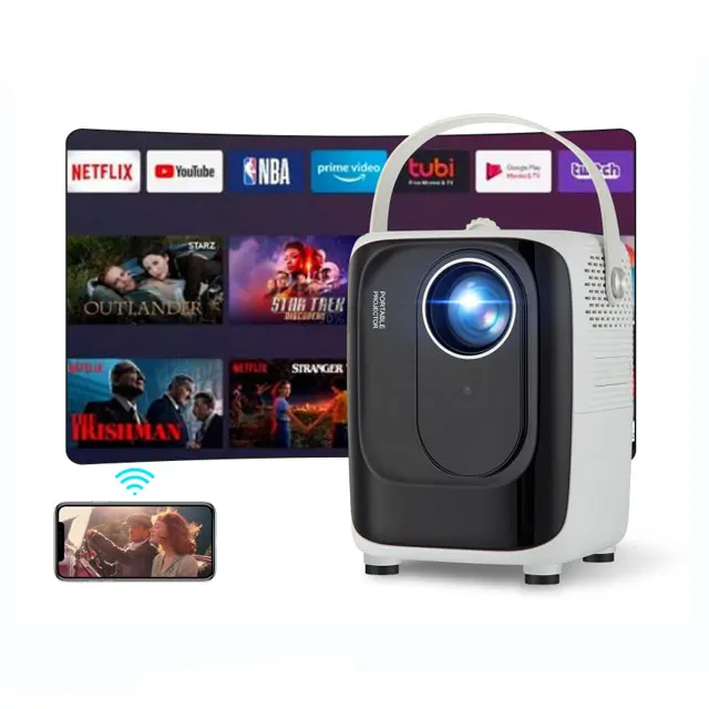 Factory Direct Sales Android Projector A007 1080p Led Portable Smart Projector For Outdoor Meetings Home Theaters