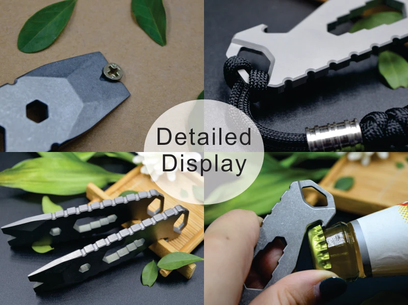 Gr5 Customized Multi Function Outdoor Pocket Hand Tools EDC Tools Titanium Pry Bar