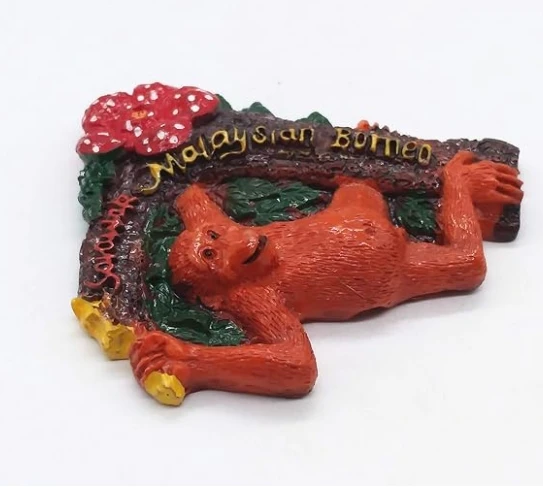 Resin Malaysia Sarawak Borneo 3D Monkey refrigerator magnet Home accessories