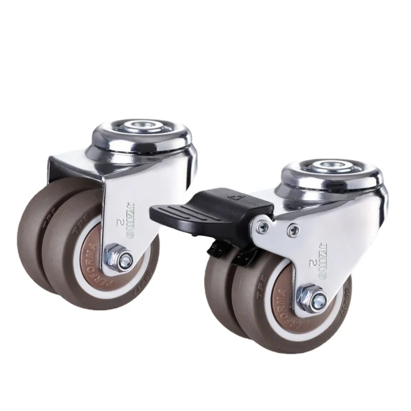 Industrial 38mm 50mm Tpr Swivel Wheel Caster 40mm Twin Wheel Caster  Bolt Hole Caster And Wheel