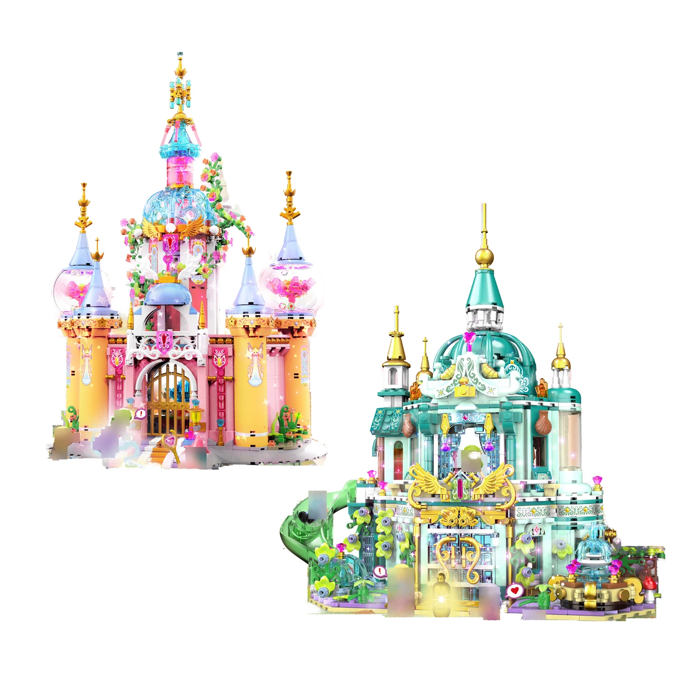 Wholesale 1500+Pcs Bricks Pink Blue Girls Princess Castle Building Blocks Toys Kids Educational Stem Learning Construction Toy
