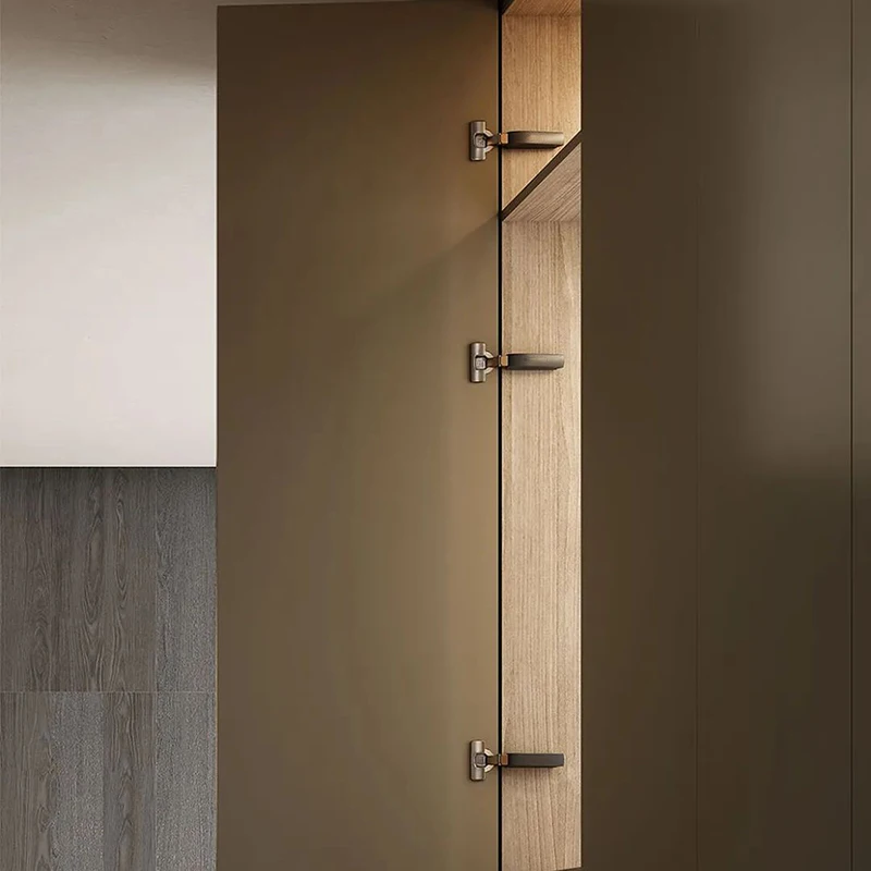 ROEASY Hidden Base Closet Black Hinge for Furniture Soft Closing Cabinet Cupboard Door Hinge with Plastic Cover