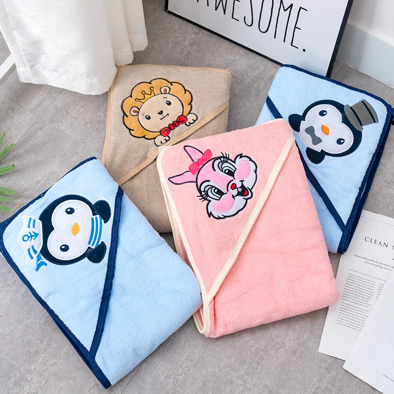 
warm animal pattern cartoon bath muslin baby soft toddler infant hooded towel organic 100% bamboo cotton kids towels with hood 