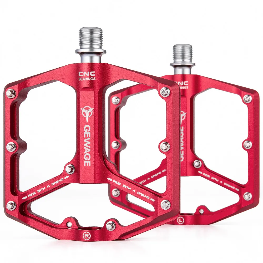 GEWAGE MTB bike pedal aluminum alloy 3 Bearings Widen Anti-slip Bicycle Pedals