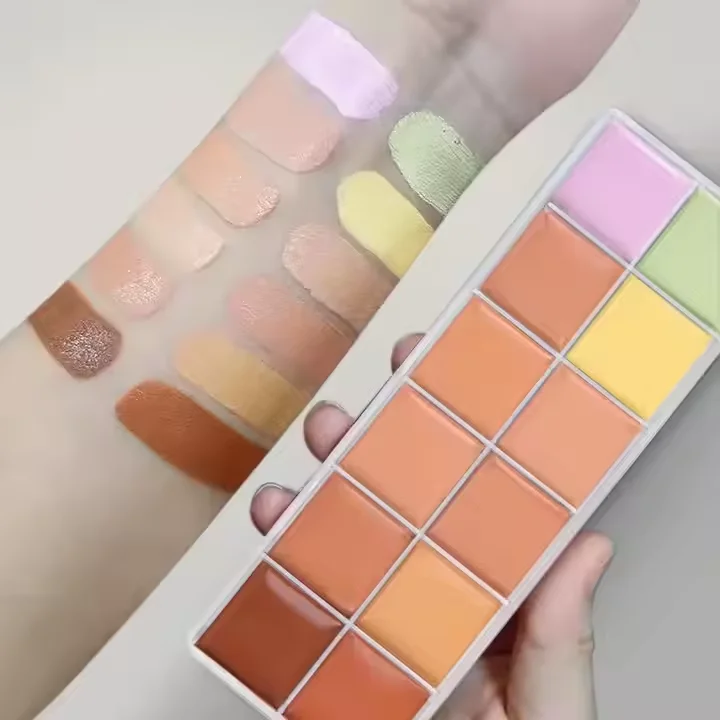 12 colors Cover pimple Marks and dark circles with Concealer Tray Lasting waterproof no bloom under eye primer Concealer