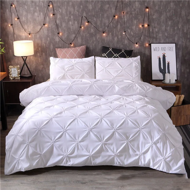 Luxury Bedding Set King Size Bed Linen 100% Cotton Home Fitted Bed Sheet