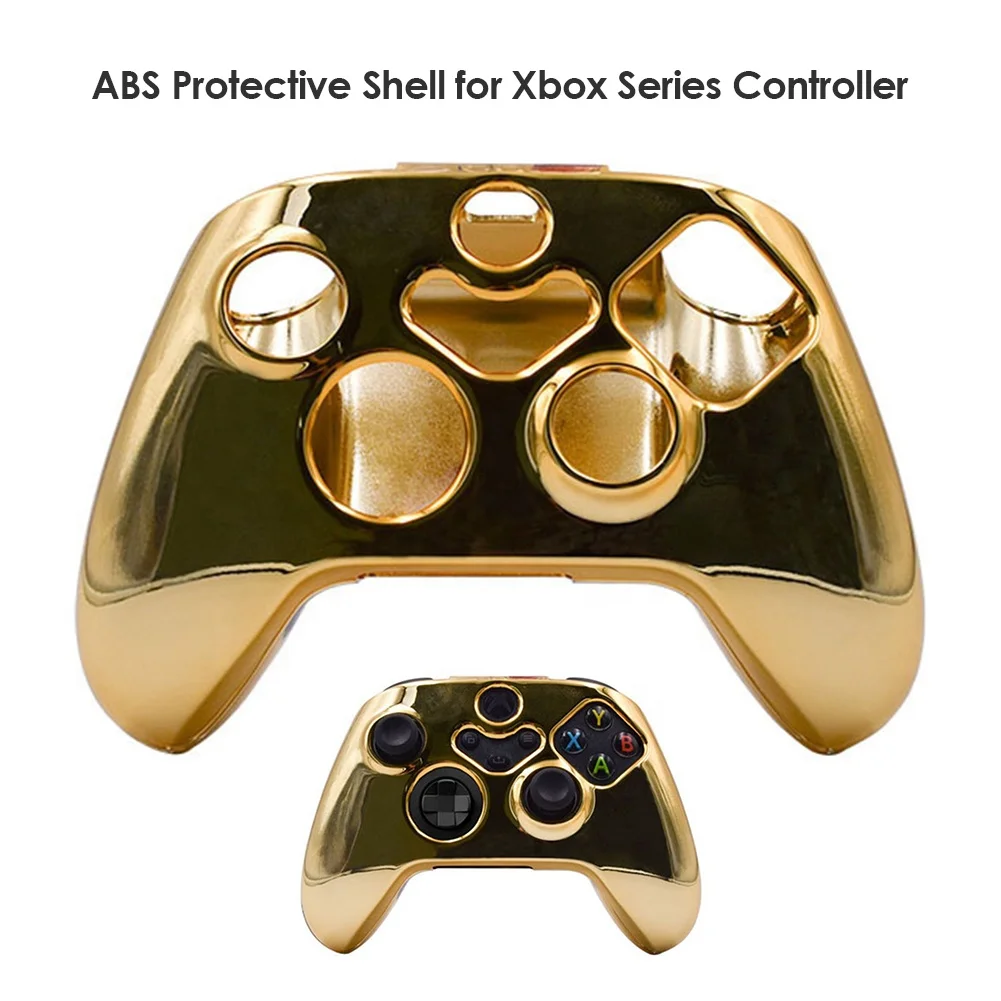 
xbox x Gold chrome Cover xbox s Skin Protective Electroplate Case Controller Gamepad Shell Cover for Xbox x/s Series Joystick 