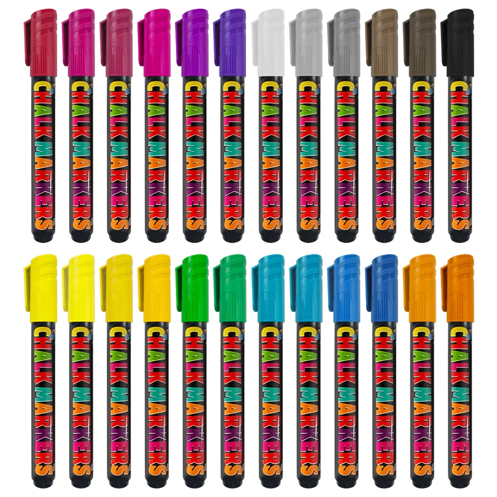 KHY OEM LED Window Wet Erasable Wholesale For Wall Glass Or Fridge Logo Erase Set Reversible Tips Color Liquid Chalk Marker Pen