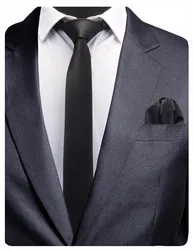 Free Shipping Classic Silk Men Tie Solid Color Red Blue Silm 6cm Neckties Party Wedding Pocket Square Set Luxury Tie Set for Men