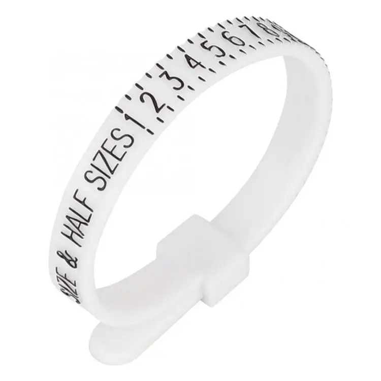 Custom Plastic British American Finger Ring Sizer Measure Ruler Jewelry Tool Accessories