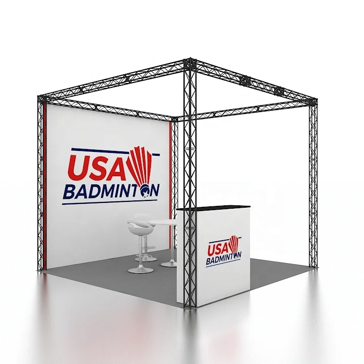 10x10 Hot Sale Lightweight Portable Modular Polyester Fabric Backdrop Expo Fair Aluminum Truss Stand Promotion Trade Show Booth