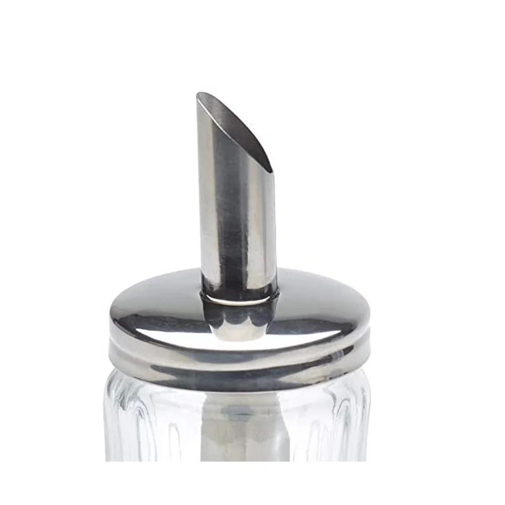 Glass Sugar Shaker Dispenser Pourer 5.5 inch Glass Sugar Dispenser Pourer Shaker tube lid