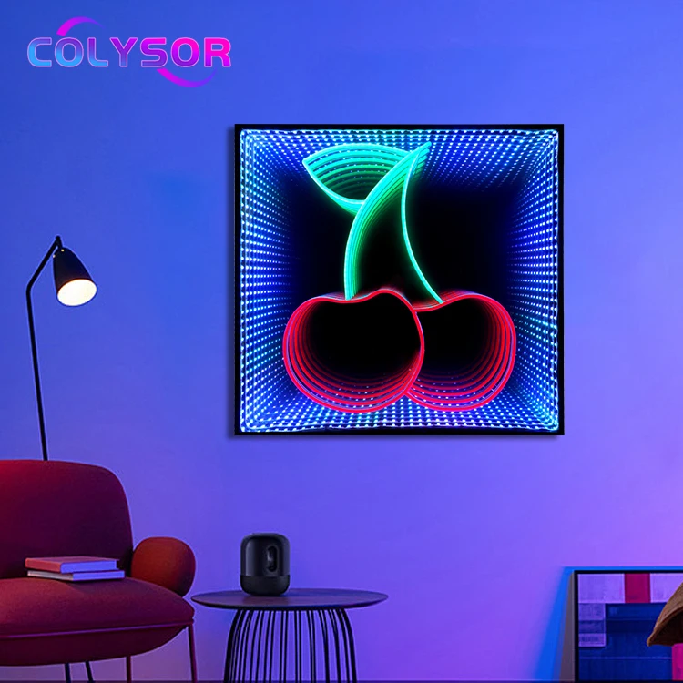 Anti-Scratch Acrylic Tempered Glass Decor Wall Silicone Tube LED Neon Sign Infinity Mirror Lighting
