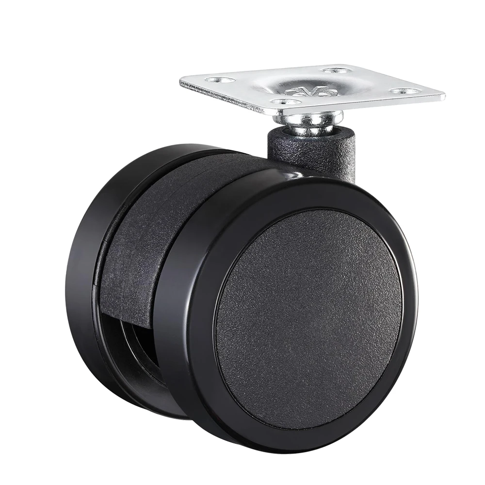2-дюймовые 50 мм нейлоновые пластиковые поворотные ролики с верхней пластиной, мебельные поворотные ролики