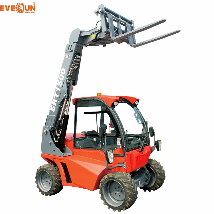 Factory Direct Sales chinese everun ert1500 2 ton telehandler fork lift telescopic mini compact forklift loader