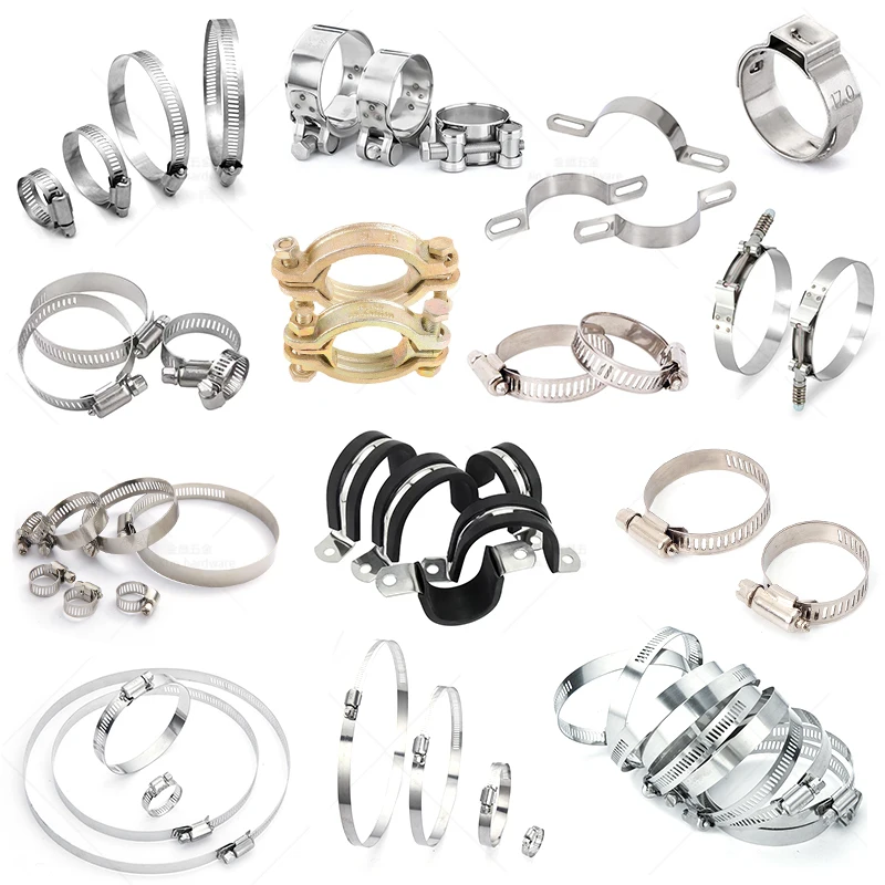 Custom V G F Band Bar Adjustable Fixed Wire Zinc Plated Horizontal Pipe Hose Clamp Glass Brass Bolts Stainless Steel Clamps