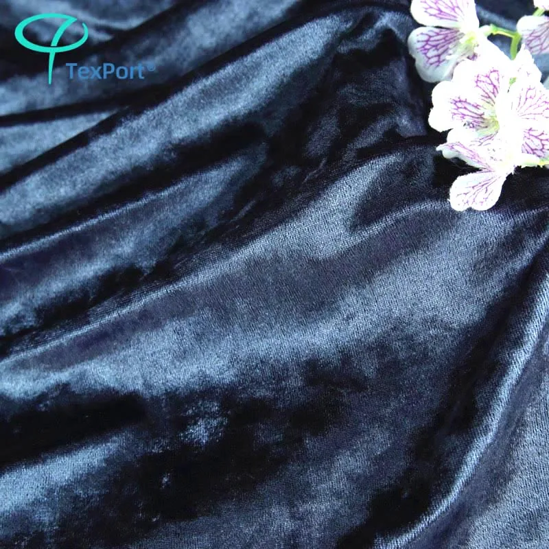 Factory Weft Knit Velour Polyester Spandex 4 Way Stretch Ice Crushed Velvet Fabric For Clothing Sofa Chairs Garment 270GSM