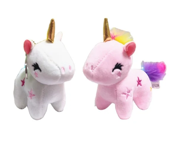 Glitter big eyes plush rainbow color unicorn stuffed animal soft toy