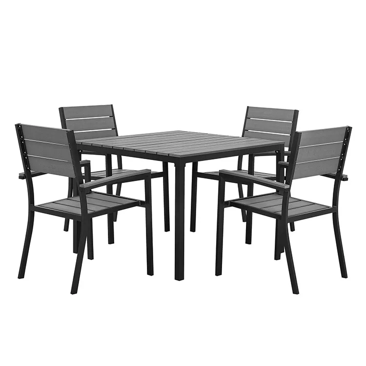 4 Seater dining aluminum garden coffee shop outdoor table and chair set