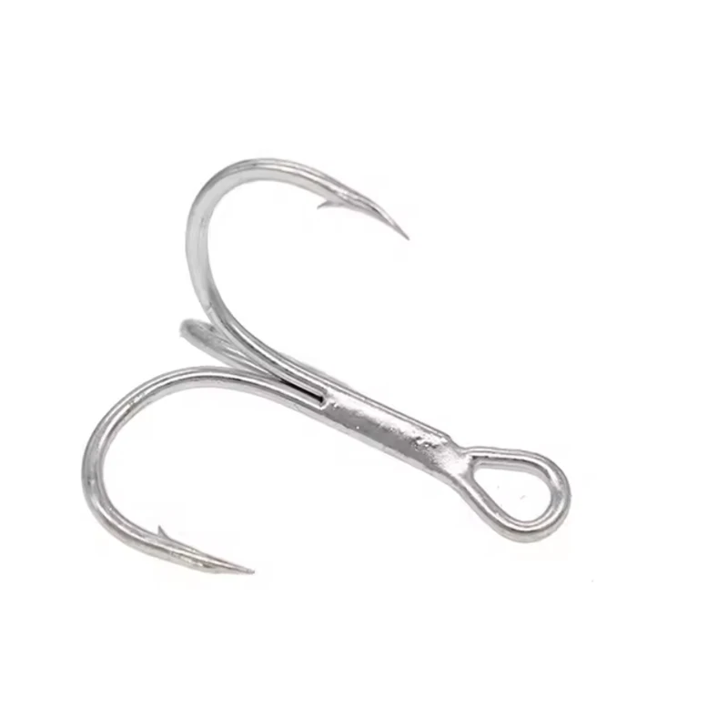 Wholesale 3X Strong High Carbon Steel Fishhook 1#-12# Fishing Treble Hooks with Barbs