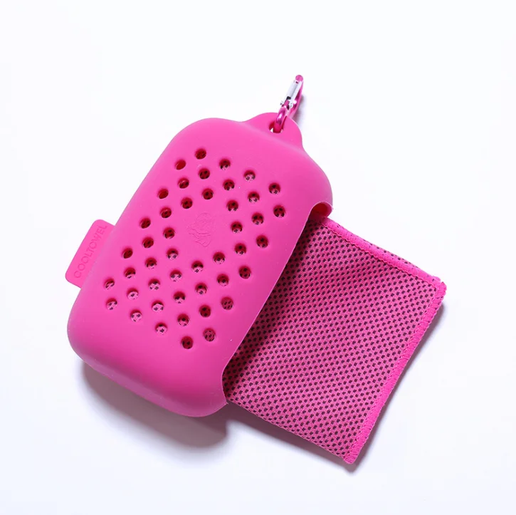 Portable Outdoor Travel Quick Drying Towel Soft Sports Cold Towel With Silicone Pouch Protective Cover Towel Sport Travel