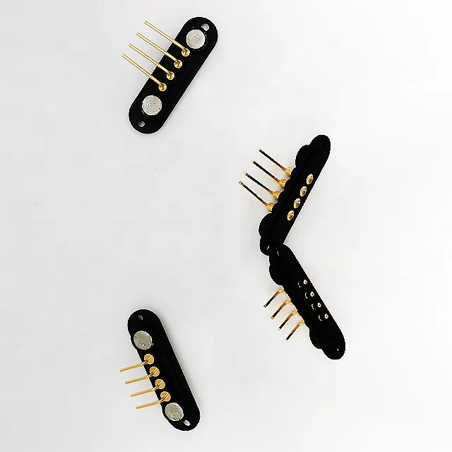 4 pin right angle pogo pin gold plated brass connectors 2.54mm pitch female and male