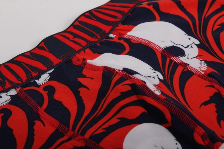 
Skull Pattern Elastic Slim Organic Cotton Custom Man Underwear Suppliers 