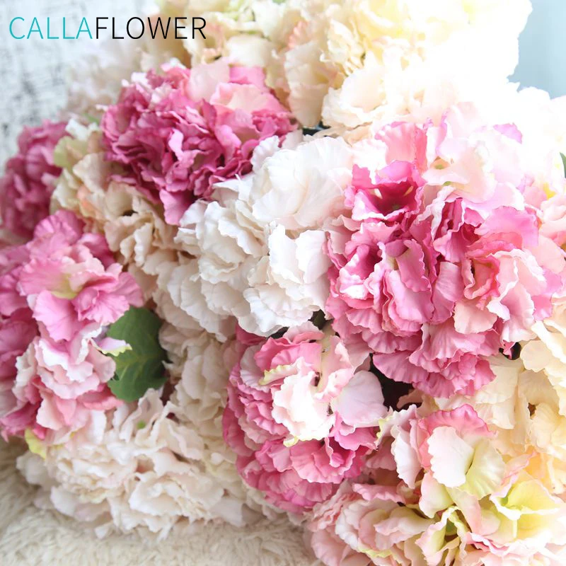 Wholesale Artificial White Hydrangea Silk Artificial Flower Wedding Decoration