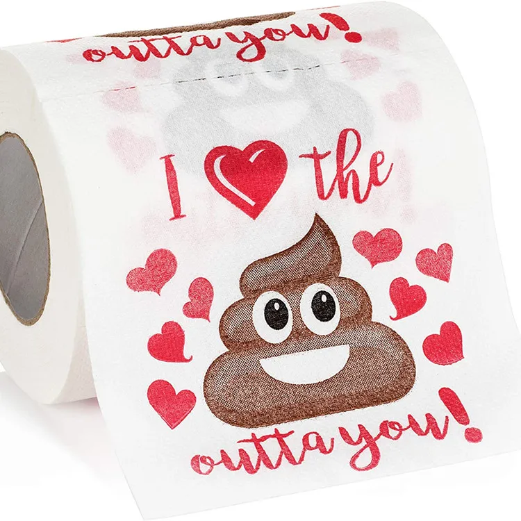 Custom Design Creative Funny Valentines Day Gag Gift Kiss Custom Colored Toilet Paper Roll