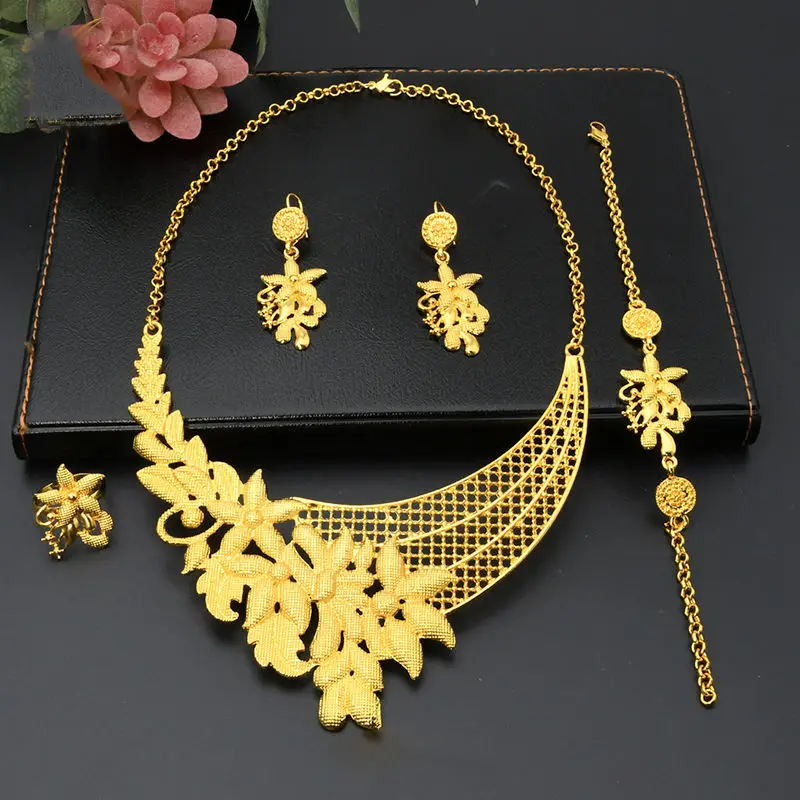 2022 Fashion Women Jewelry, Set Saudi 18K Gold Plated Wholesales Cheap Bridal African Jewelry Set/