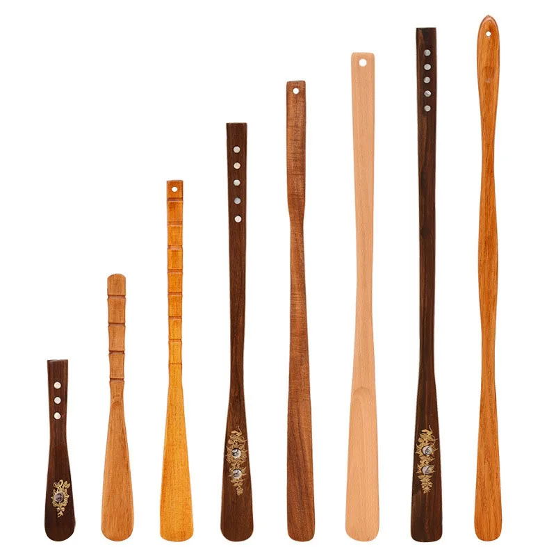 Pregnant long-handled household shoe picks wooden shoe lifts Shoehorn elderly