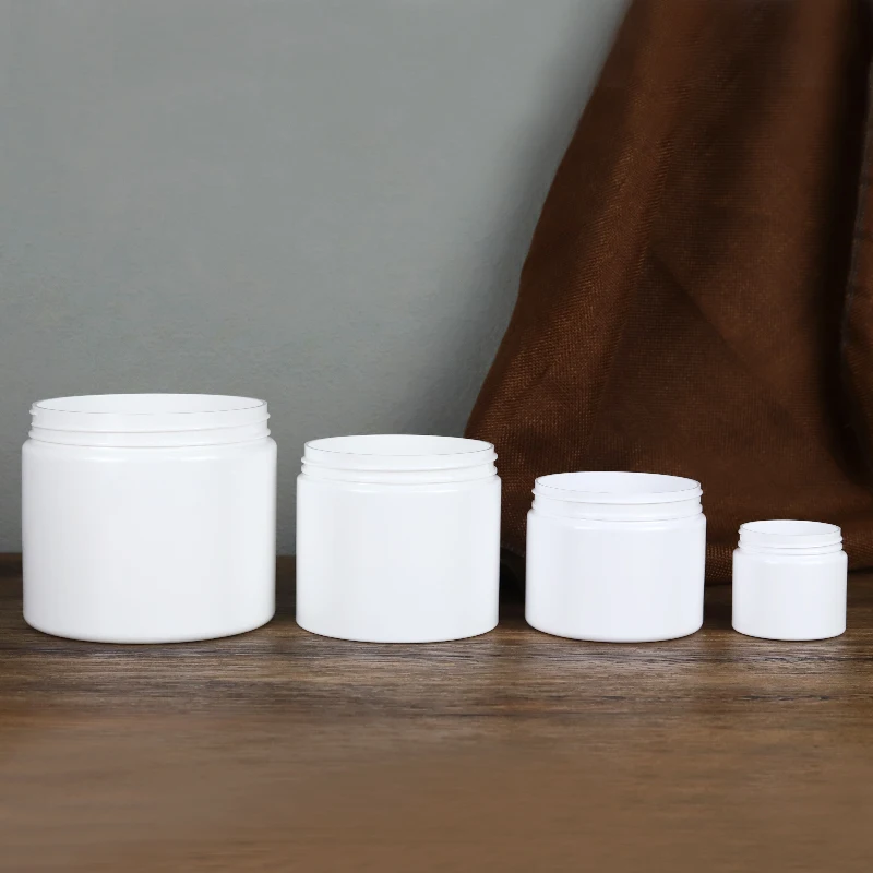 Idealpak Factory Custom White Black HDPE 500 ml Cosmetic Jars Plastic Jar 500ml