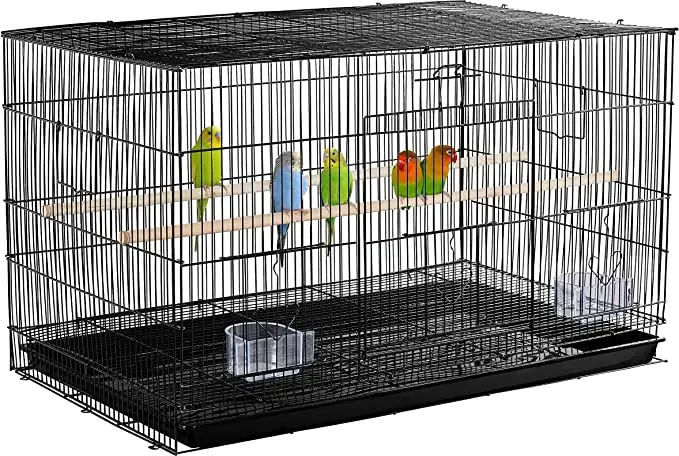 Flight Bird Cage Iron Flight Parrot Cage for Small Parrots Parakeets Cockatiels Budgies Conures Quaker Parrot