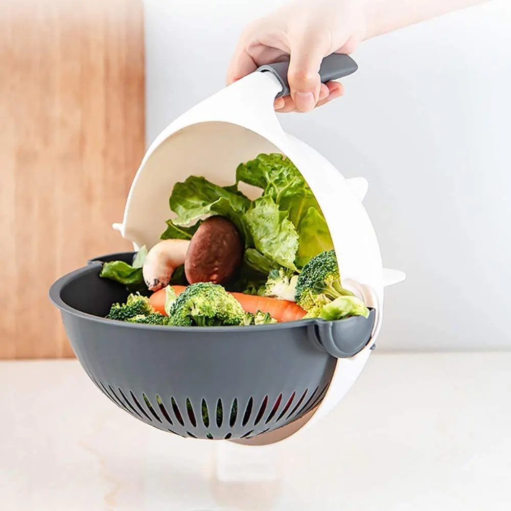 Portable Kitchen Accessoris Multifunctional 9 Pcs Plastic Fruit Chopper Peeler Drain Bask Grater Shredder Set Vegetable Cutter