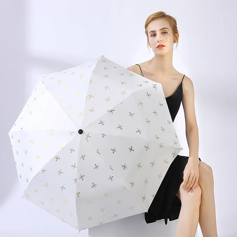 Красный и белый 5 складной женский Рекламный Мини зонтик/подарок зонтик