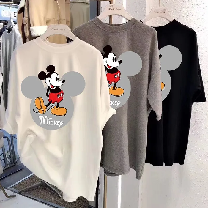 wholesale summer new product cartoon printing Mickey pattern short sleeve T-shirt loose round collar jacket