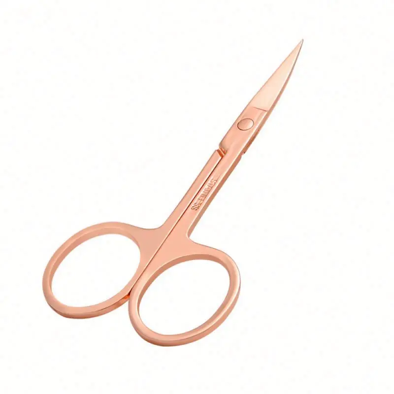 Multifunctional Wholesale Stainless Steel Mini Rose Gold Beauty Cosmetic Eyelash Scissors glitter tweezers