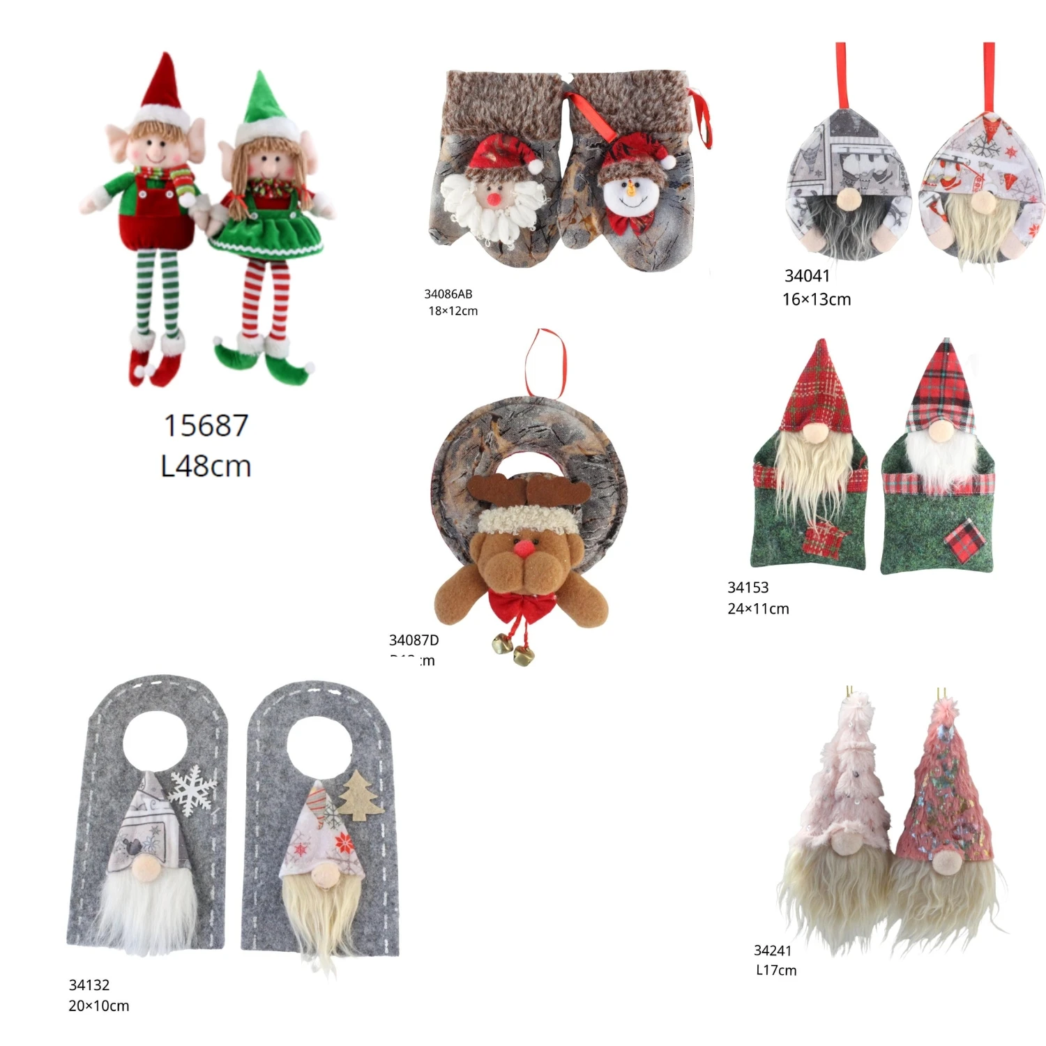 Christmas Plush Elf Front Door Hanging Ornaments Wholesale Factory Price Christmas Elf Plush