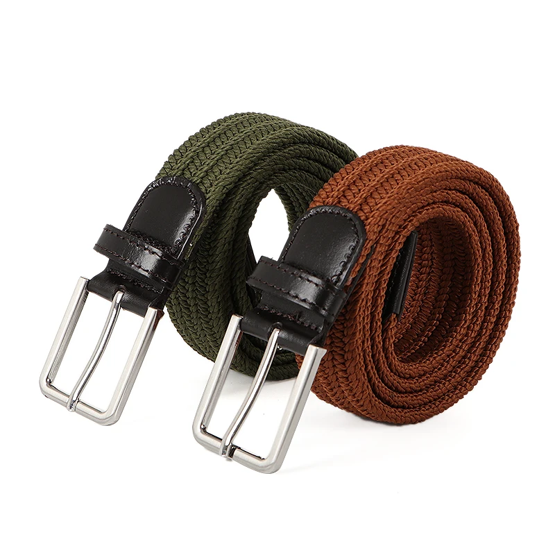Manufacturer Hot Sale Women Casual Fashion Stretch Fabric Woven Braided Elastic Belt For Men