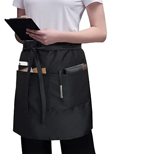 Многоцветный фартук для бистро без рукавов кухонный полиэстер очистки хлопковый материал полуфартук официантки логотип на заказ