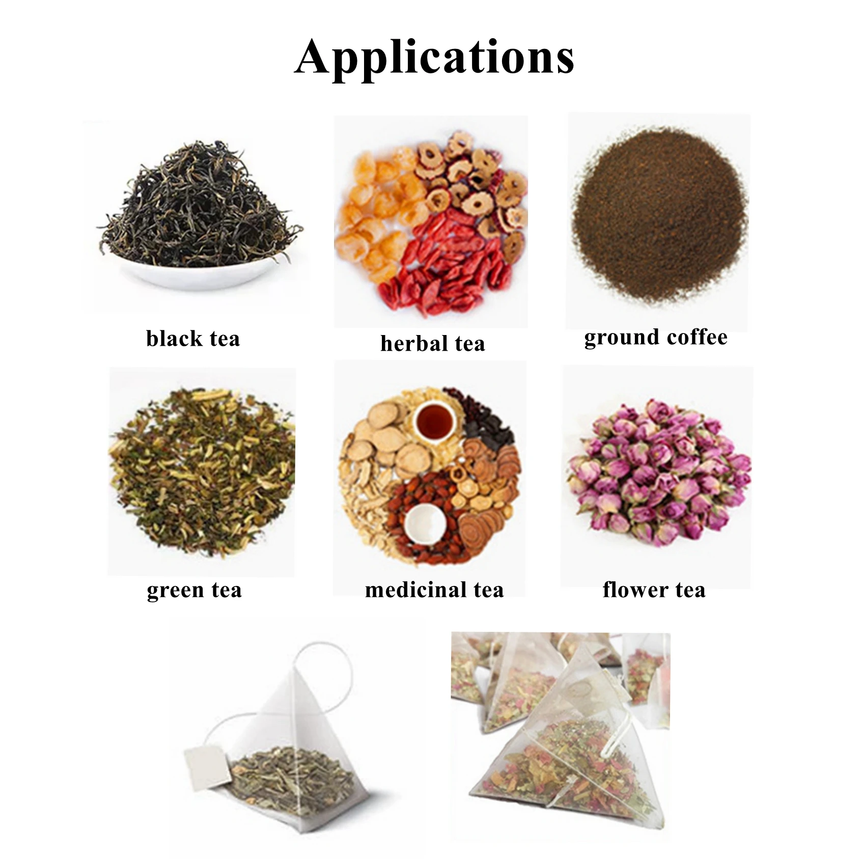 High quality pyramidal black green tea bagging vertical inner triangle tea bag packing machines