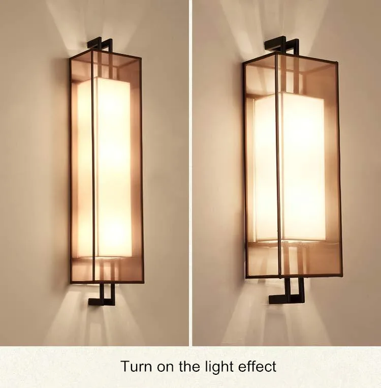 
New Chinese wall lamp creative living room modern simple bedroom LED Lamp Retro Hotel aisle bedside lamp 